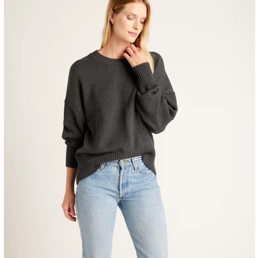 Quince 100% Organic Cotton Boyfriend Crew Sweater